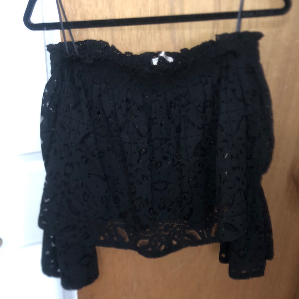 Off the shoulder black top